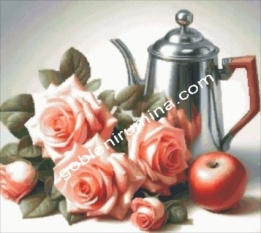 НАТЮРМОРТ С ЯБЪЛКА И РОЗИ